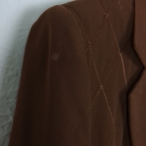 La Moda Womens Blazer 10 Brown Embroider Button Front Single Breast Notch Lapel - Picture 5 of 13